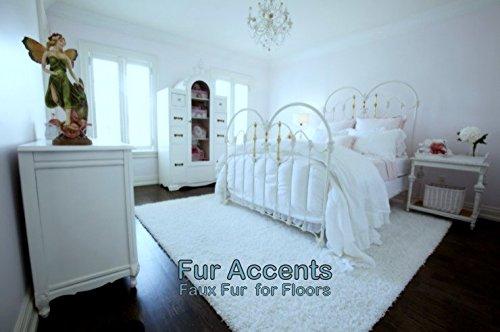 Fur Accents Large White Faux Sheepskin Area Rug - Rectangle - Shag - Luxury Faux Fur - Ultra Suede Backing - Fur Accents Original Design (8'x10')