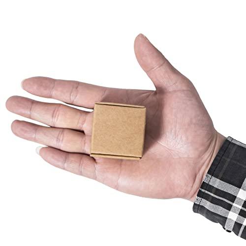 Sdootjewelry Sdootjewelry Small Gift Boxes 100 Pack, Kraft Gift Boxes Bulk 1.57 1.57 0.98, Ring Boxes Bulk, Small Cardboard Boxes for Jewelry Packaging, Brown