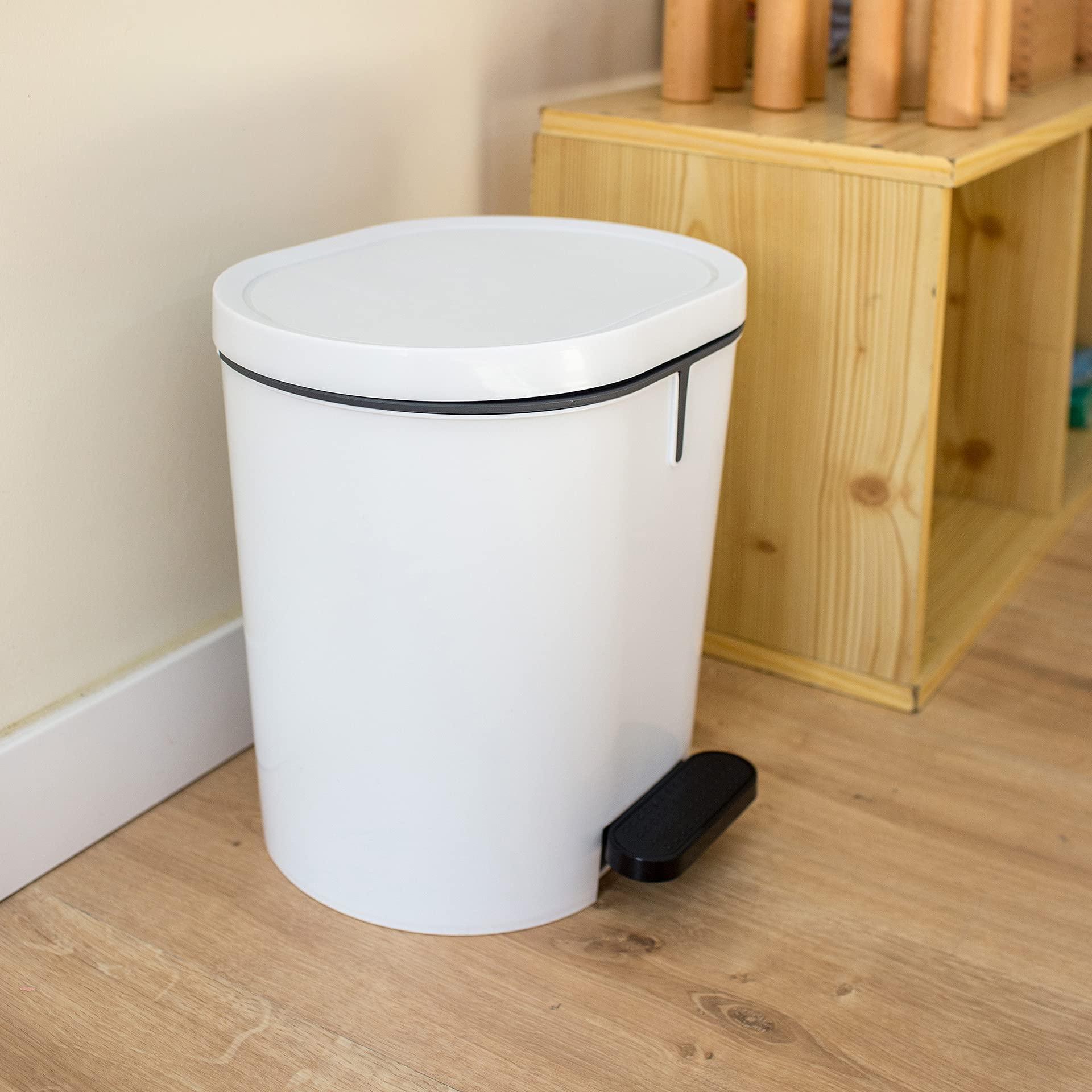 Denox Denox Pedalbin Oval 8 liters, White, 280x230x286 mm