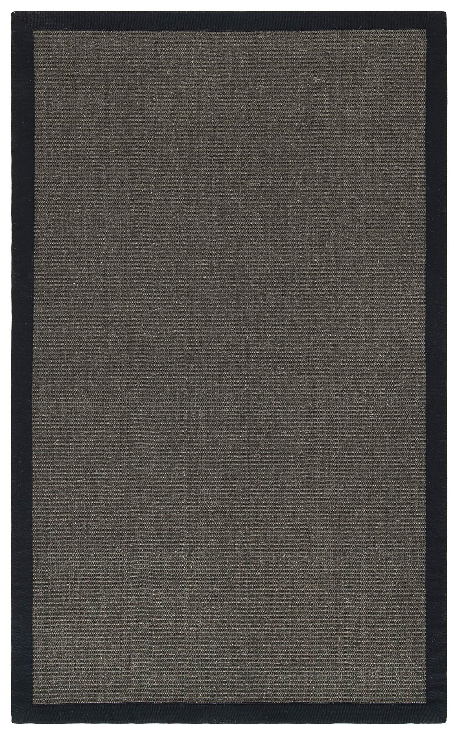 Safavieh SAFAVIEH Natural Fiber Collection Accent Rug - 3\' x 5\', Charcoal & Charcoal, Border Sisal Design, Easy Care, Ideal for High Traffic Areas in Entryway, Living Room, Bedroom (NF441D)