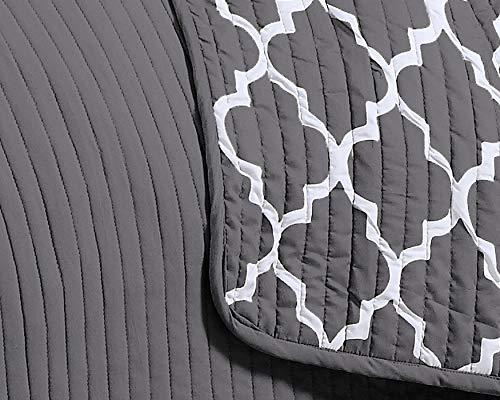 Geneva Home Fashion Geneva Home Fashion Avondale Manor 5-Piece Griffin Quilt Set, Queen, Grey (GRF-5QT-QUEN-GH-GY)