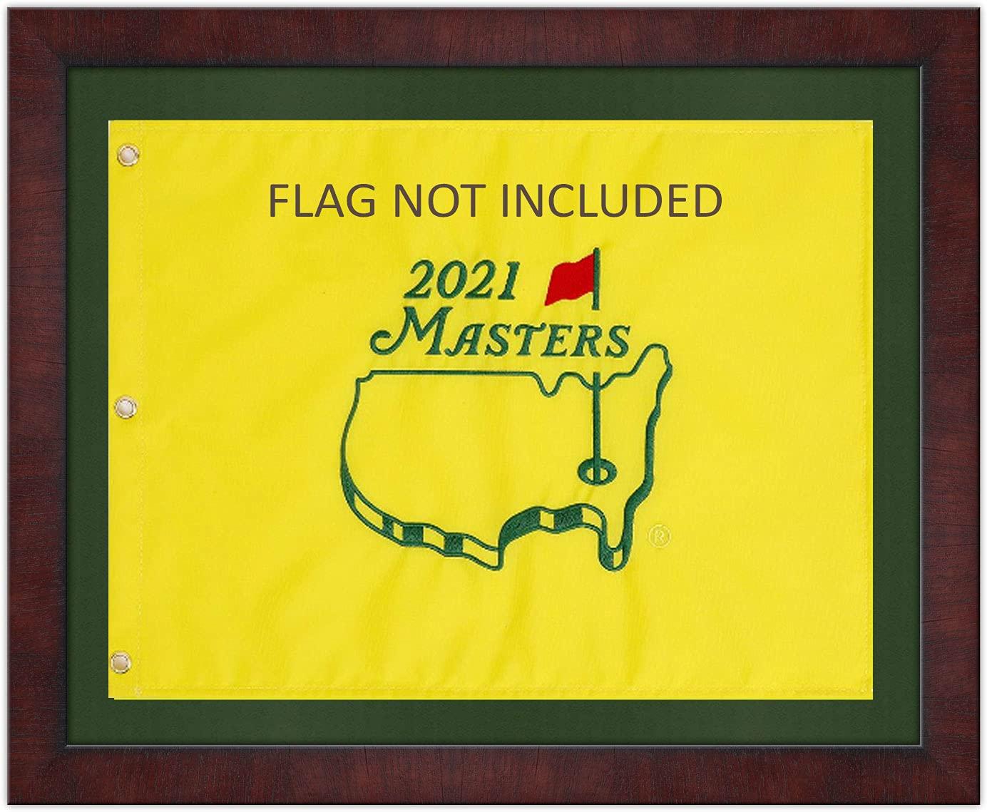 Golf Flag Frames Masters Special; 16x20 Mahogany Golf Flag Frame, Moulding brn-008, Reversible Black and Green Mats (holds 13x17 Masters Golf Flags; flag not incl)