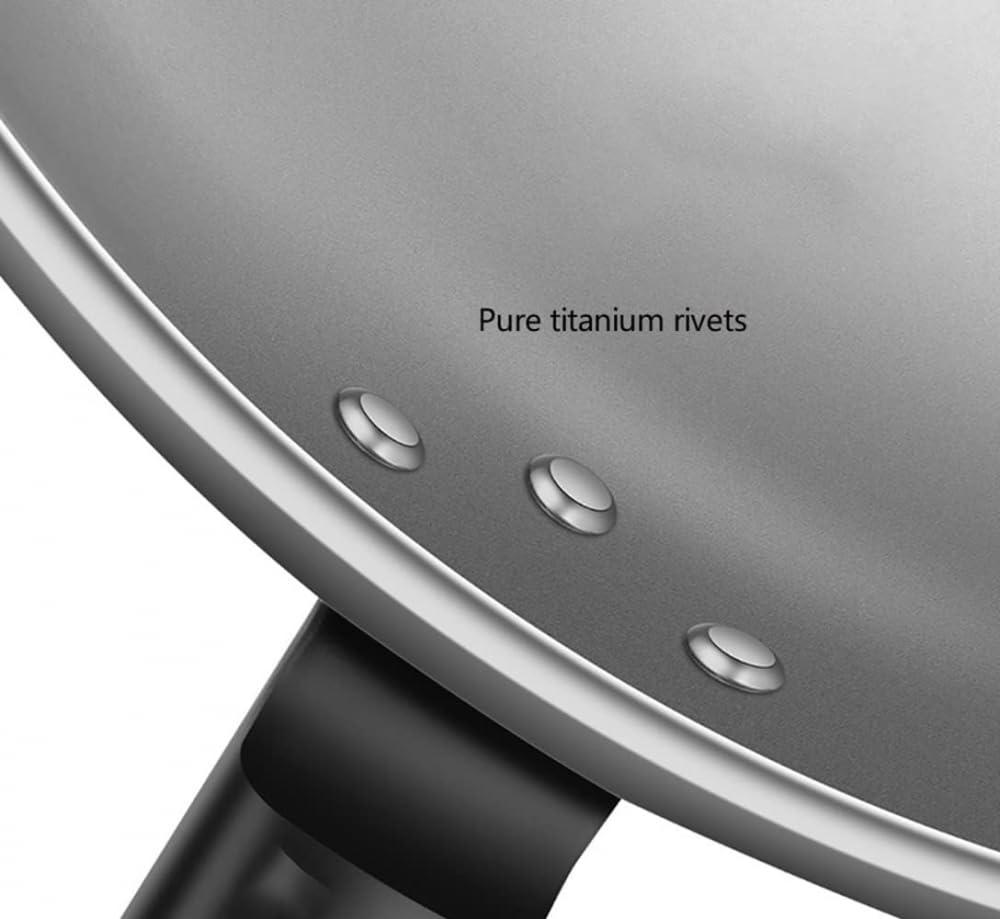LRTYZBD LRTYZBD Pure Titanium Nonstick Skillet,12.6-Inch Frying Pan Uncoated Household Steak Omelet Household Gas Induction Cooking