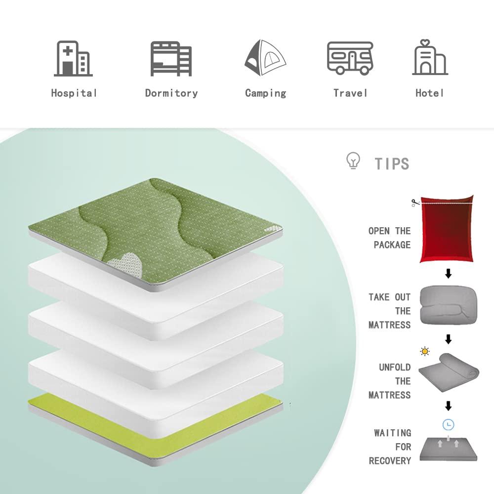 HomeLoft Basics Foldable Futon Mattress Korean Tatami Mattress Topper Portable Sleeping Pad Student Dormitory Double Single Roll Up Mattress for Floor Guest Camping Adult Children,Cow 3cm,King(180x200cm)