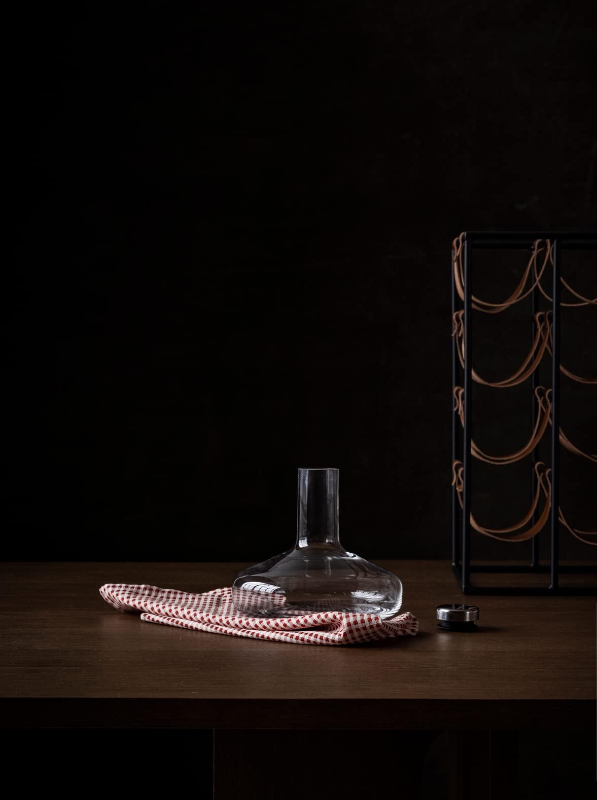 Menu MENU Wine Breather for Red Wine, High-End Quality Glass Decanter, Original Scandinavian Designer Carafe with Built In Functional Aeator, Wine Accessory for Serving and Decanting (Clear-Silver)