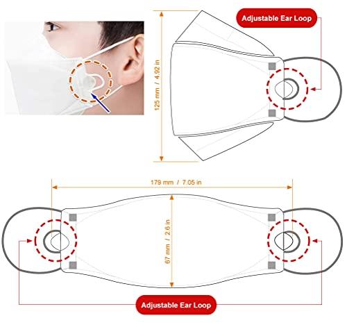 BLUNA FACE FIT [10 Pack] :: Authentic :: BLUNA [Kids/Small] KF94 Facefit Ergonomic 3D Adjustable Strap Korean Face Mask, White [Made in Korea][Individual Package] for Small Kids Children