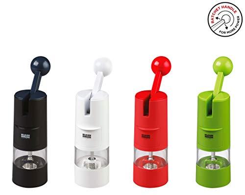 KUHN RIKON Kuhn Rikon Adjustable Ratchet Grinder with Ceramic Mechanism for Salt, Pepper and Spices, 8.5 x 2.25 inches, Black