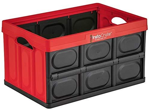 greenmade GreenMade InstaCrate Collapsible Storage Container, 12 gal, Red/Black