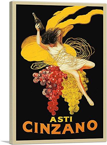ARTCANVAS ARTCANVAS Asti Cinzano 1920 Canvas Art Print Stretched Framed Painting Picture Poster Giclee Wall Decor by Leonetto Cappiello - 40\" x 26\" (1.50\" Deep)