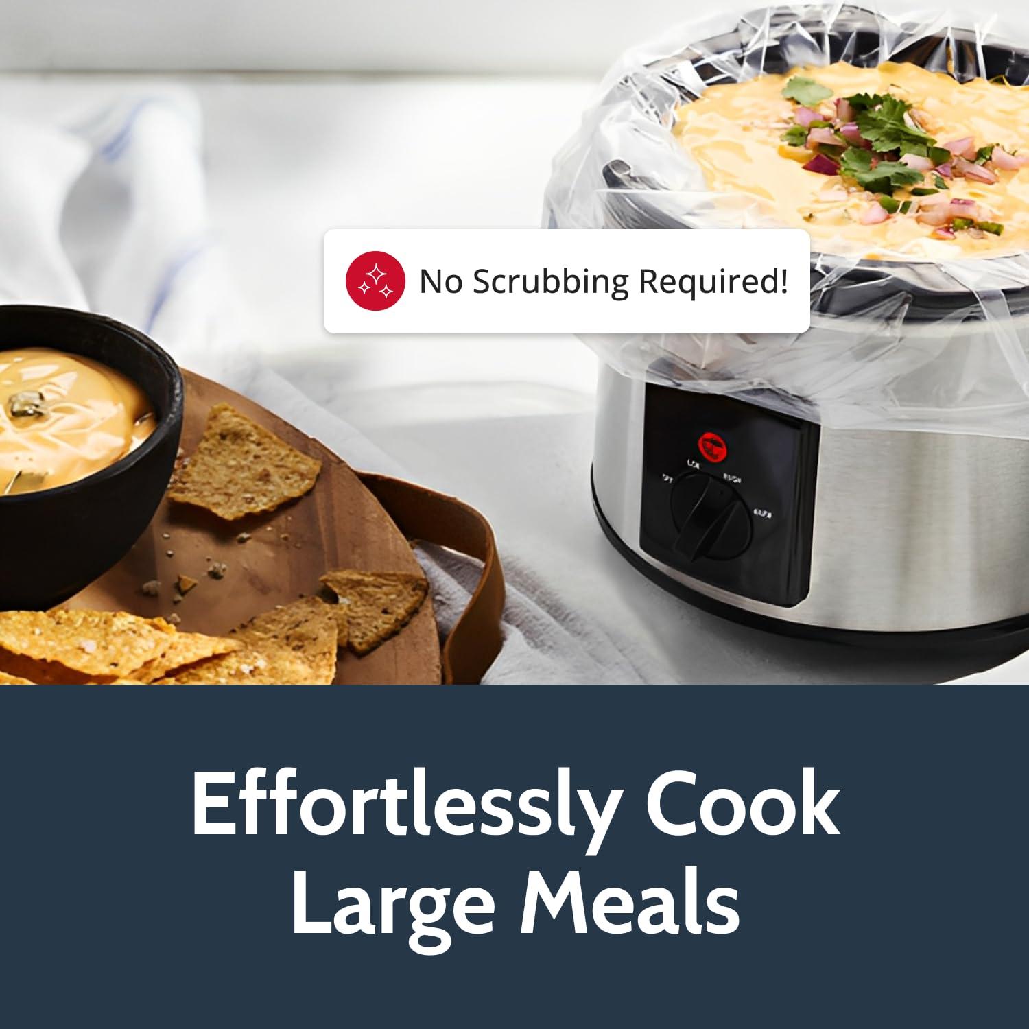 PanSaver PanSaver EZ Clean Slow Cooker Liners - Disposable Liners & Bags for Instant Cleanup with No Scrubbing - Fits slow cookers and 9x13 pans, 50 Count