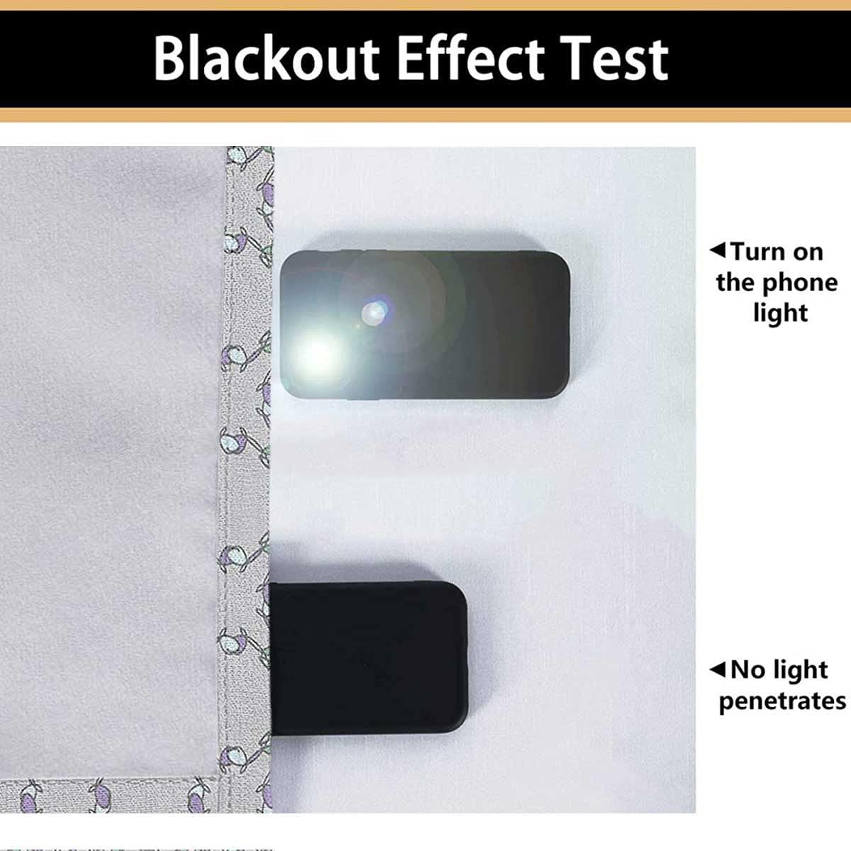 ViLJe Boho Blackout Curtains 72 Inches Length, Doodle Pastel Ornament Blackout Curtains for Living Room Darkening 63 x 72 Inch