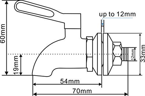 Stainless Works Stainless Works SSS012 Stainless Steel Beverage Dispenser Replacement Spigot (fits 1/2 inch Opening)