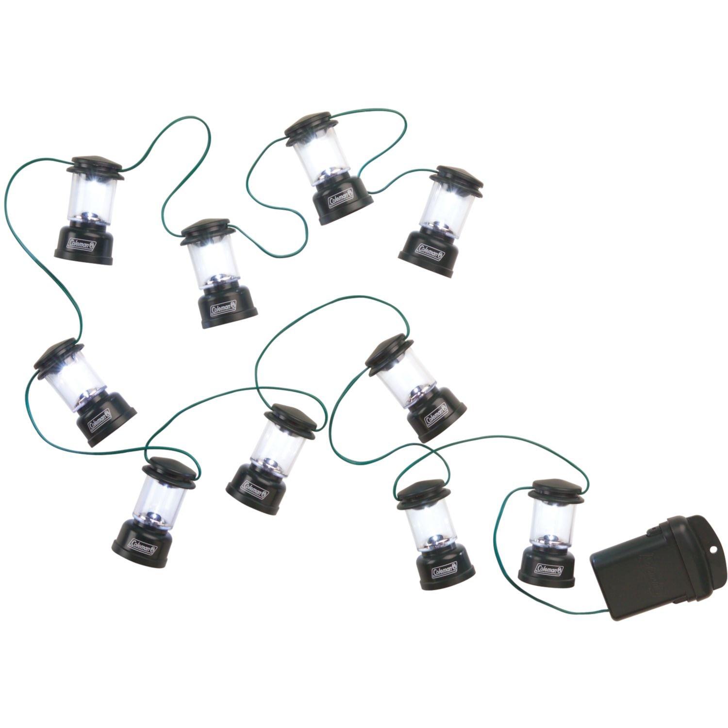 Coleman Coleman LED String Lights, String of 10 LED Lanterns Stretches 6 Feet, Up to 20 Hours Runtime