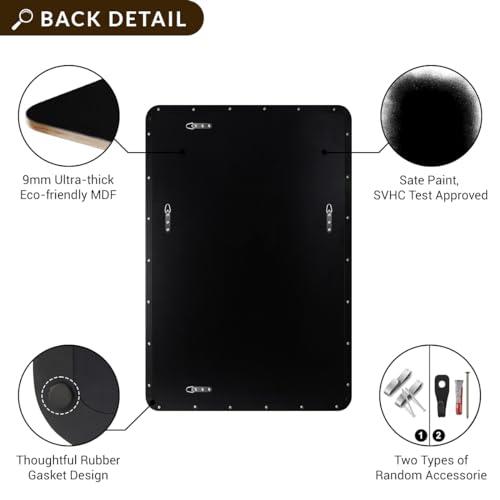 ANDY STAR ANDY STAR Wall Mirror for Bathroom, 20x28Brushed Bronze Bathroom Mirror, Rounded Rectangle Mirror in Premium Stainless Steel Metal Frame Hangs Horizontal Or Vertical