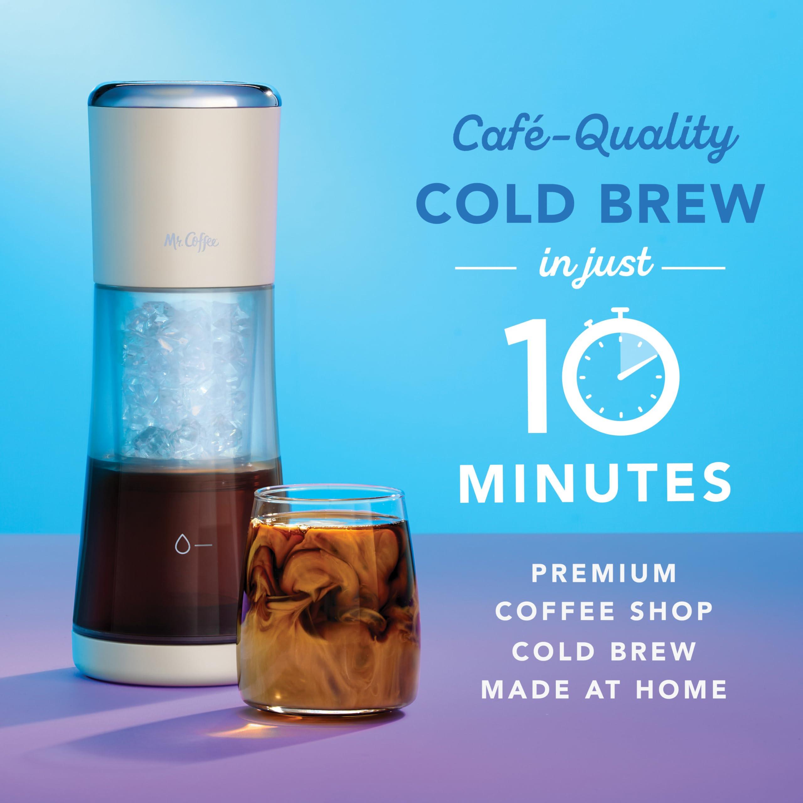 Mr. Coffee Mr. Coffee Express Cold Brew Coffee Maker, 10-Minute Cold Brew Coffee Machine, Oat Milk