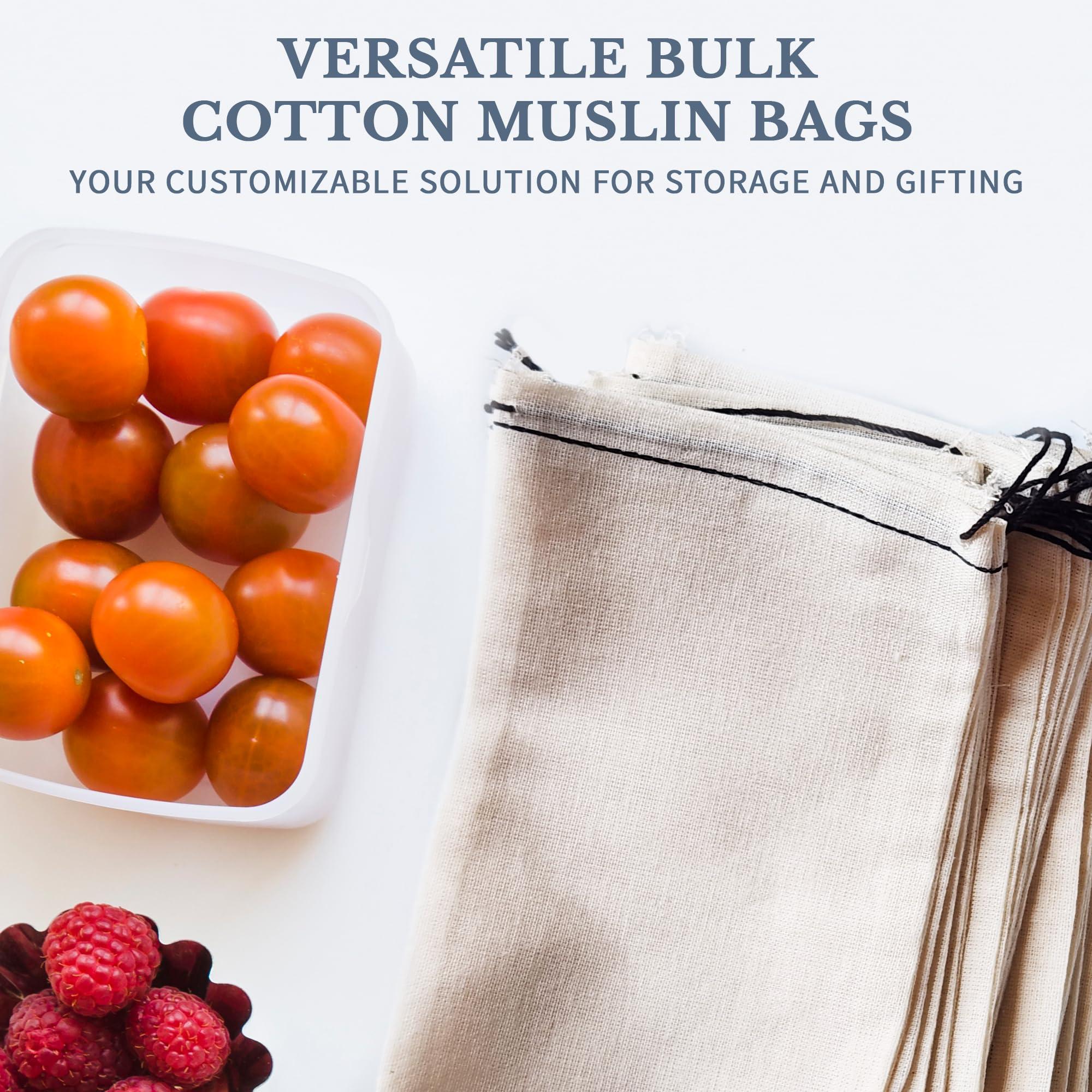 Celestial Gifts Celestial Gifts Muslin Bags with Drawstring 25pcs, 6x8 - Large Drawstring Bags Bulk - Drawstring Gift Bags for Party Favor and DIY Craft - 100% Cotton - Made in USA - (Black Hem and Drawstring)