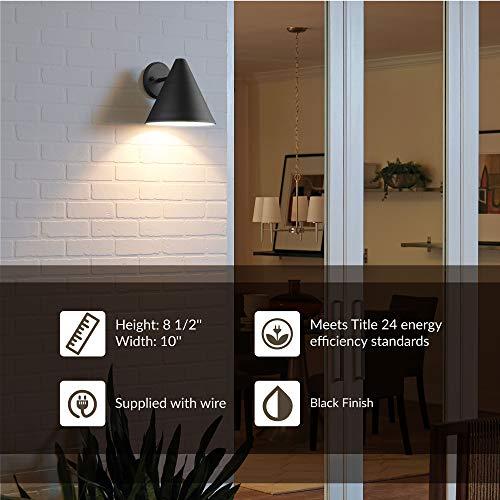 Sea Gull Lighting Sea Gull Lighting 8538501-12 Crittenden One Outdoor Wall Lantern Outside Lighting, Black Finish