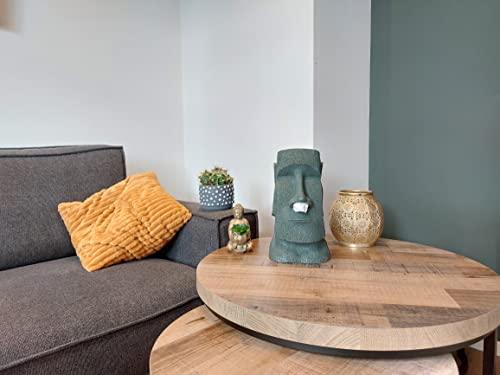 Rotary Hero Rotary Hero - Moai Tissue Box Holder for Bathroom, Bedroom Dressers, Night Stands, Desks and Tables - Grey