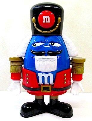 M&M's M&M's Limited Edition Nutcracker Sweet Holiday Candy Dispenser, Blue Character with Red Holiday Suit