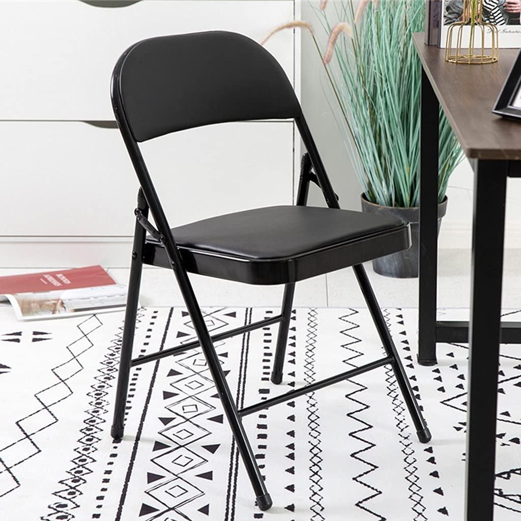 Folding Chairs Folding Chairs Furniture Foldable Back Rest Chair Comfortable Simple fold up Chair Folding Inverted Fitness Chair Ergonomic Chair Camping Chair (Color : Black, Size : 45 * 46 * 78cm)