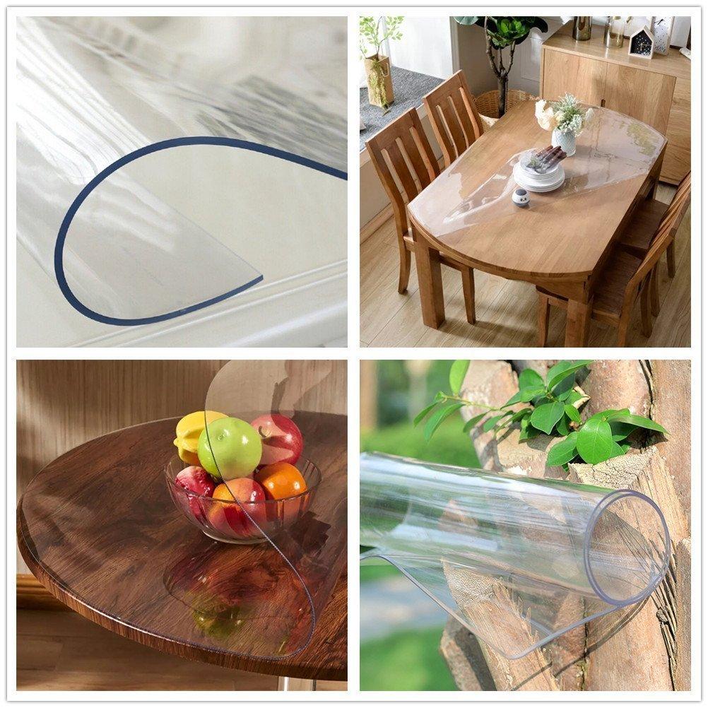 Love Cotton Heat Resistant PVC Protector for Table/Desk Table Pads Table Covers 2-mm Thick Waterproof- (35.4-Inch x 72-Inch, 2-mm Clear)