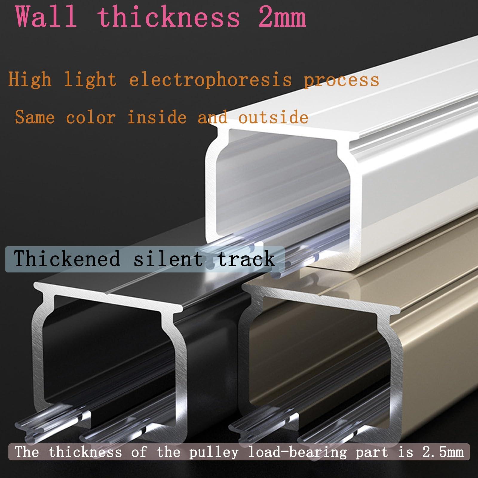 ROFBIHG Ceiling Track, Aluminium Ceiling Mount Curtain Track System, Curtain Track, Ceiling Track for Curtains, Mount To Ceiling Or Wall, Suitable for Living Room, Shower Room (Color : B, Size : 5m/16.4ft)