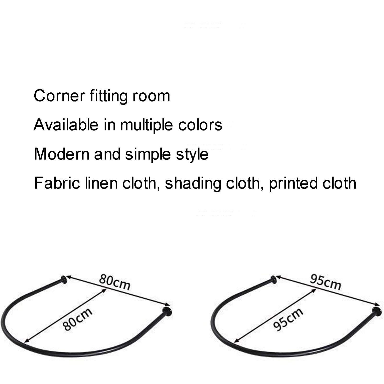 YXYECEIPENO YXYECEIPENO Dressing Room Display Rack Fitting Room Wall Installation Fitting Partition Curtain U-Shaped Frame Design, 25mm Diameter Pipe Dressing Room Curtain Kit and Metal Frame Shelves