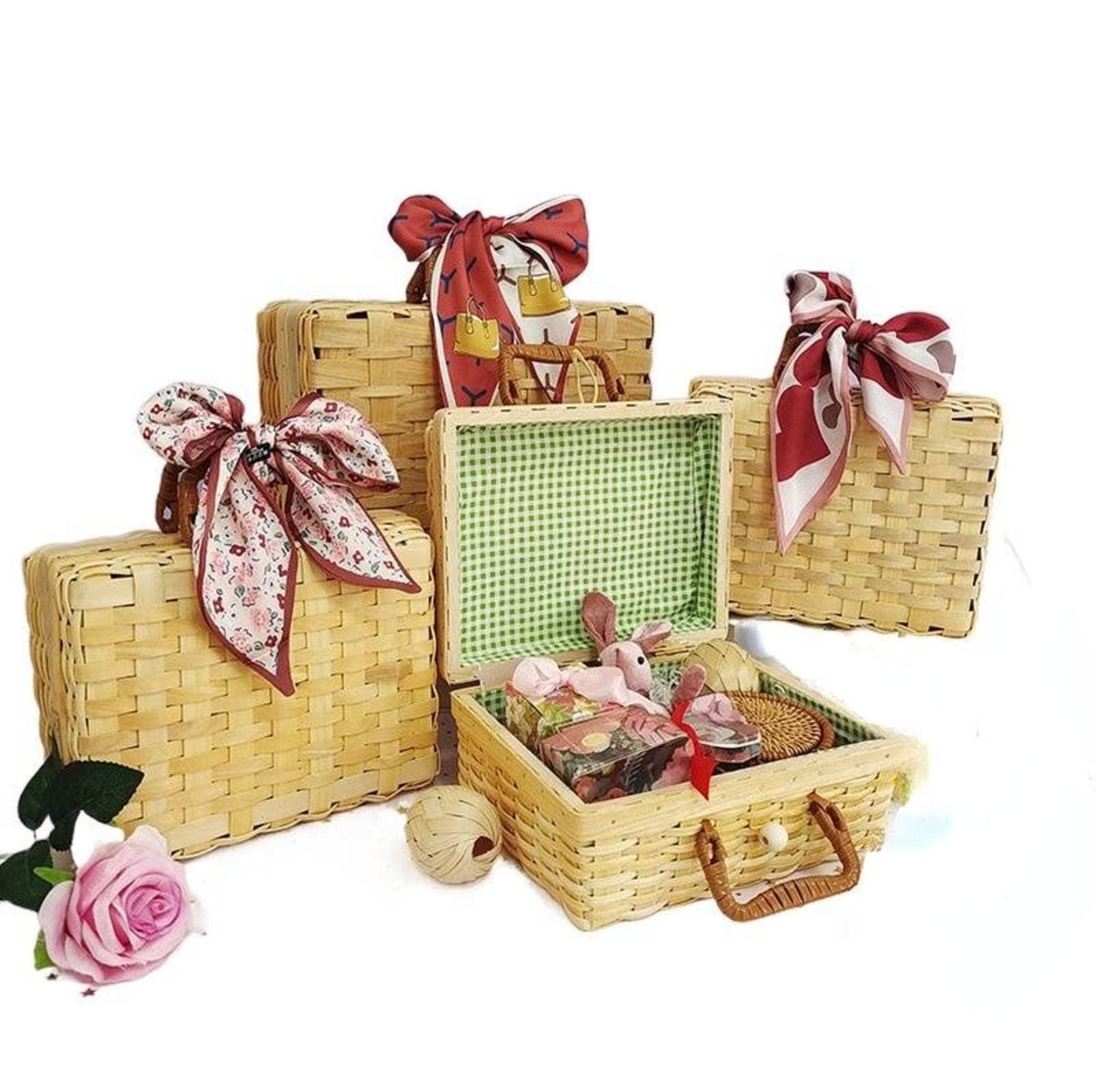 NC NC Source Manufacturer Wood Piece Picnic Box Retro Storage Luggage Photo Props organizing Box Suitcase Hand Gift Box