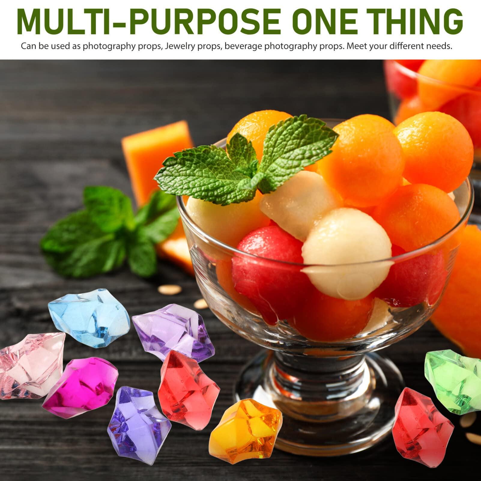 Didiseaon Didiseaon 1 Pack Plastic Ice Cubes Ice Cube Prop Fake Crushed Ice Rocks Clear False Ice Square Party Table Scatters Clear Vases for Flowers Faux Stone Ice Cubes Decor Banquet Table Irregular