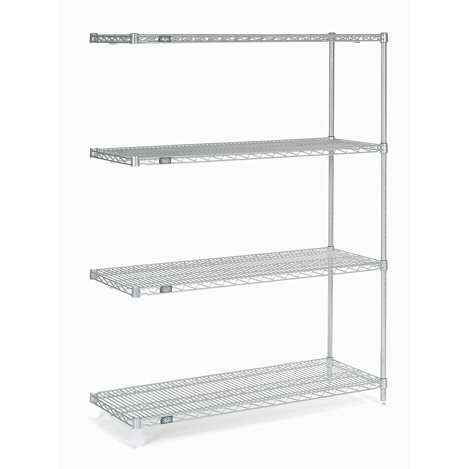 Global Industrial Nexel Stainless Steel Wire Shelving Add-On, 48"W x 24"D x 63"H