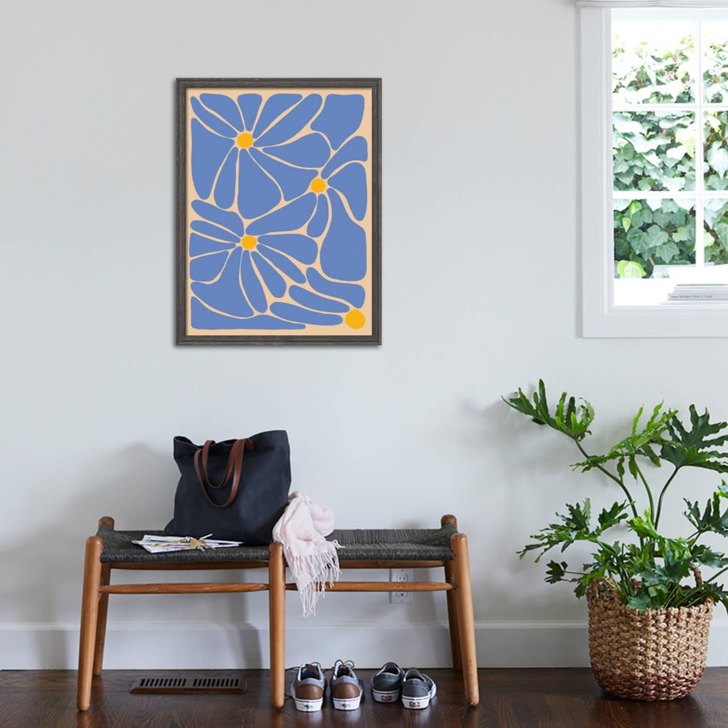 ART.COM ART.COM Wall Photographic Print Retro Flower Print II on Brown Frame by Dariia Khotenko, 32\" x 40\"