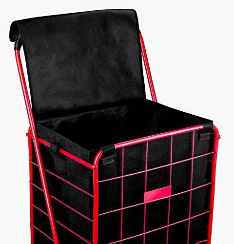 Handy Laundry Handy Laundry Shopping Cart Liner, 18\" X 15\" X 24\", Square Bottom, Fits Standard Shopping Cart, Cover and Adjustable Straps for Easy Secure Attachment, Made from Waterproof Material, Black
