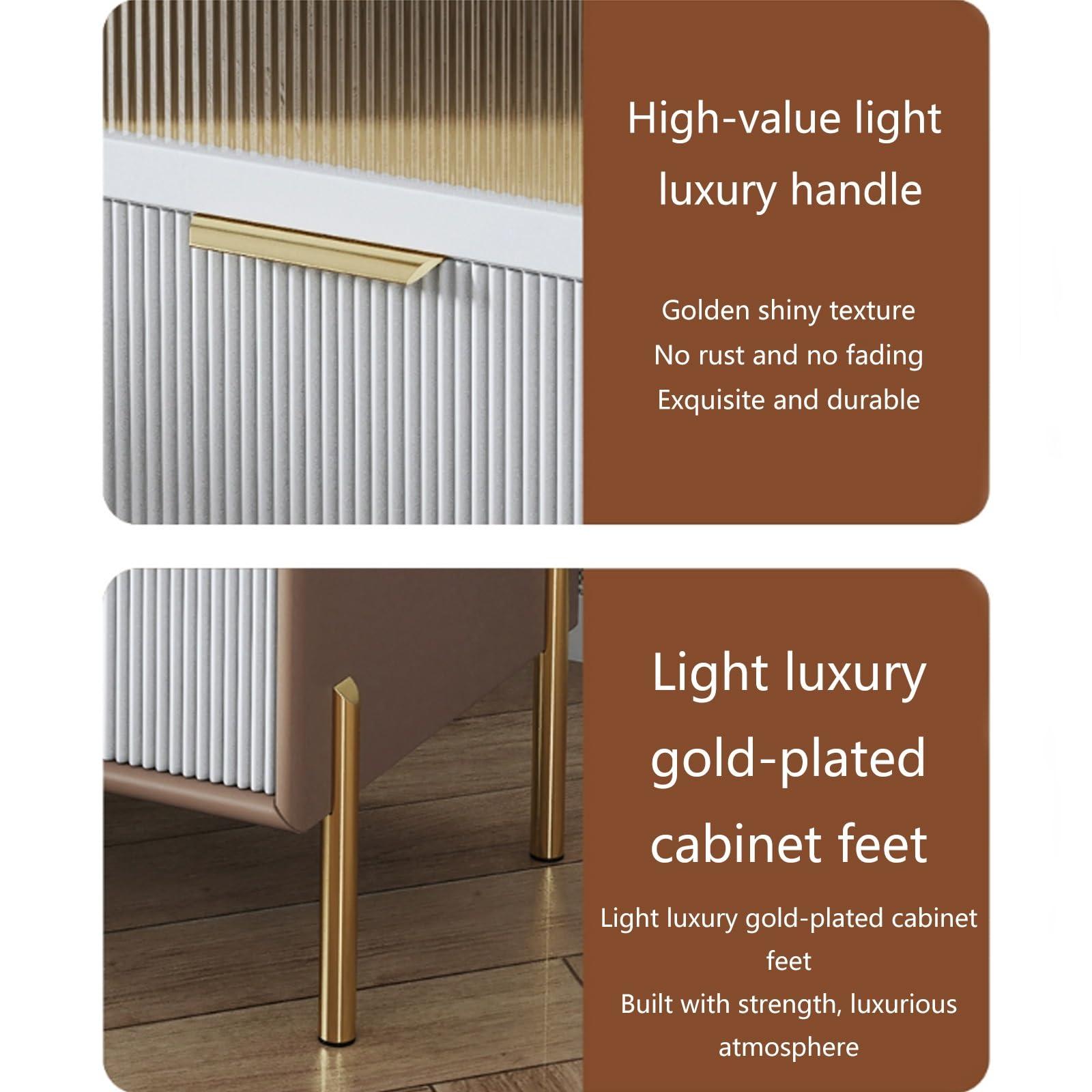 ELZEM Multipurpose Solid Wood Modern Bedroom Nightstand with Cabinet Legs, Freestanding Bedroom Side Table Nightstand with Handle, Suitable for Bedroom, Living Room, Study Room, etc. (Color : Green, Size