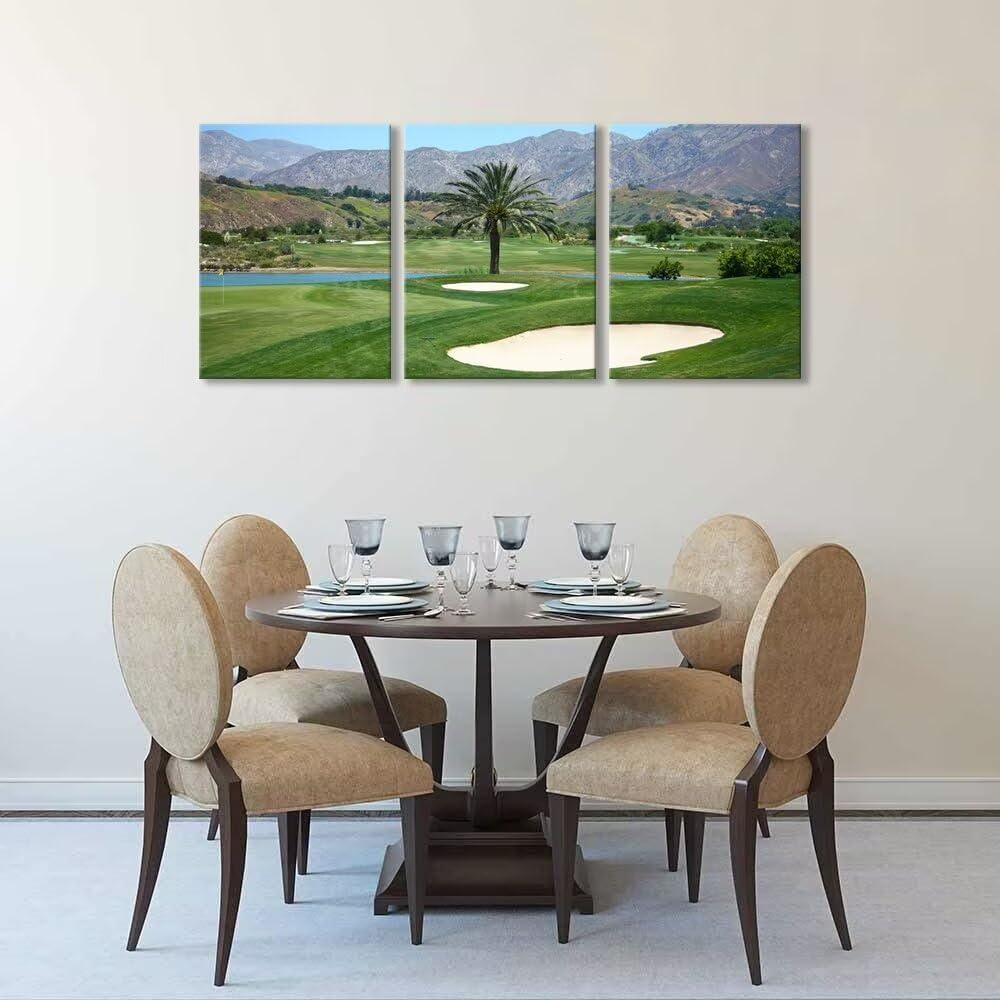 chenchenArt chenchenArt California Los Angeles Golf Course Wall Art for Living Room Bedroom Bathroom Home Decorations Los Angeles Golf Course Picture Poster Canvas Prints Framed Ready to Hang(20\'\'W x 28\'\'H x3)