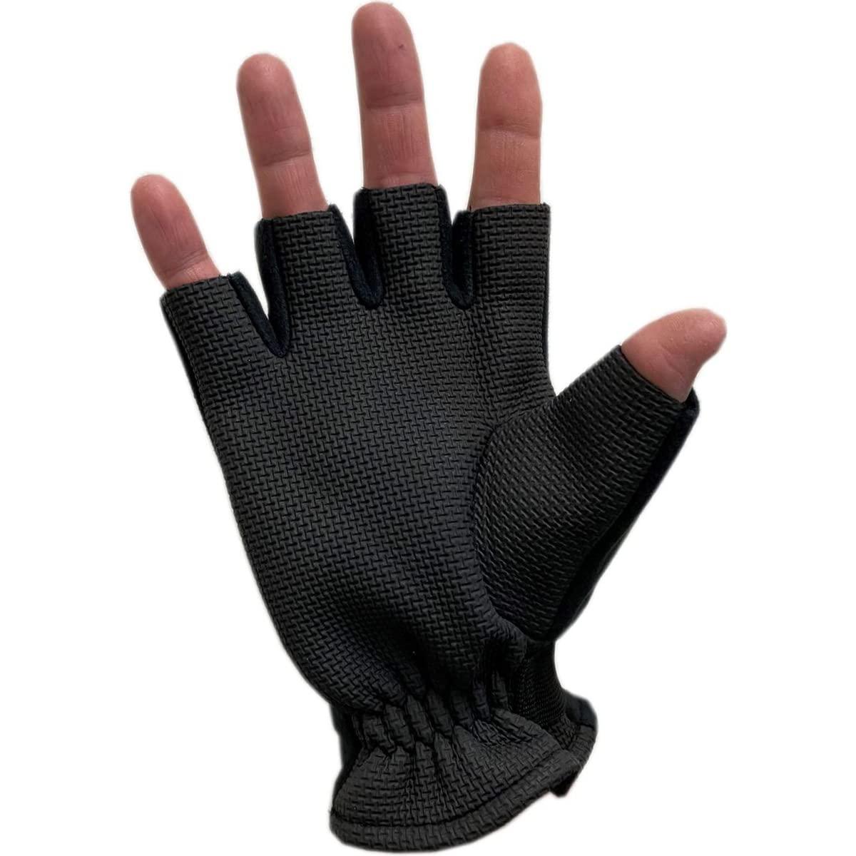 Glacier Glove Glacier Glove Unisex Alaska River Fingerless Lightweight Breathable Non-Slip Grip Fishing Gloves with Elasticized Cuffs | for Outdoors, Fly Fishing, Paddling, Hiking, Black, Large