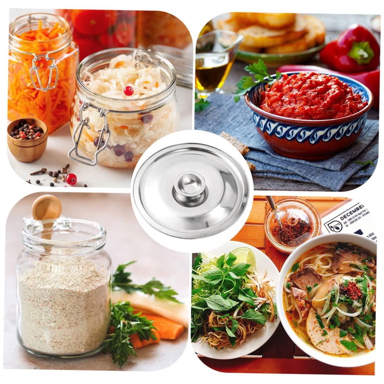 PRETYZOOM PRETYZOOM 2Pcs Metal Pot Cover for Seasoning Pot Oil Pot Lid Anti-Scalding Feature Cooking Pot Lids