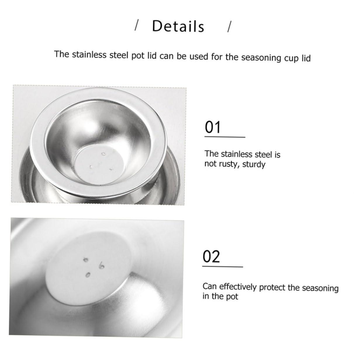 PRETYZOOM PRETYZOOM 2Pcs Metal Pot Cover for Seasoning Pot Oil Pot Lid Anti-Scalding Feature Cooking Pot Lids