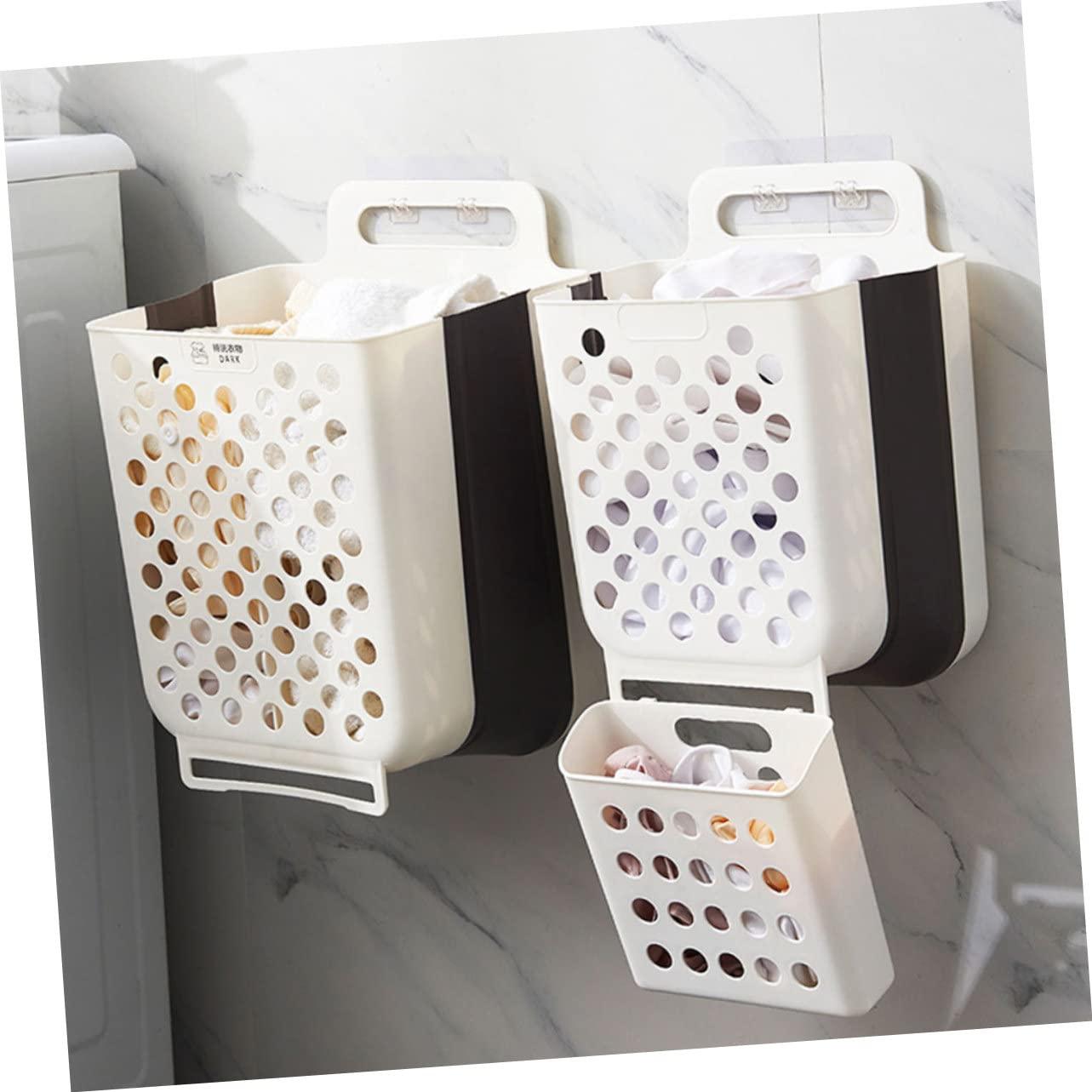 Baluue 1 Set Wall Hanging Laundry Basket Clothes Hamper Clothes Storage Basket Plastic Laundry Basket Clothes Basket Laundry Hamper Basket for Laundry Wall Laundry Basket Bathroom Basket