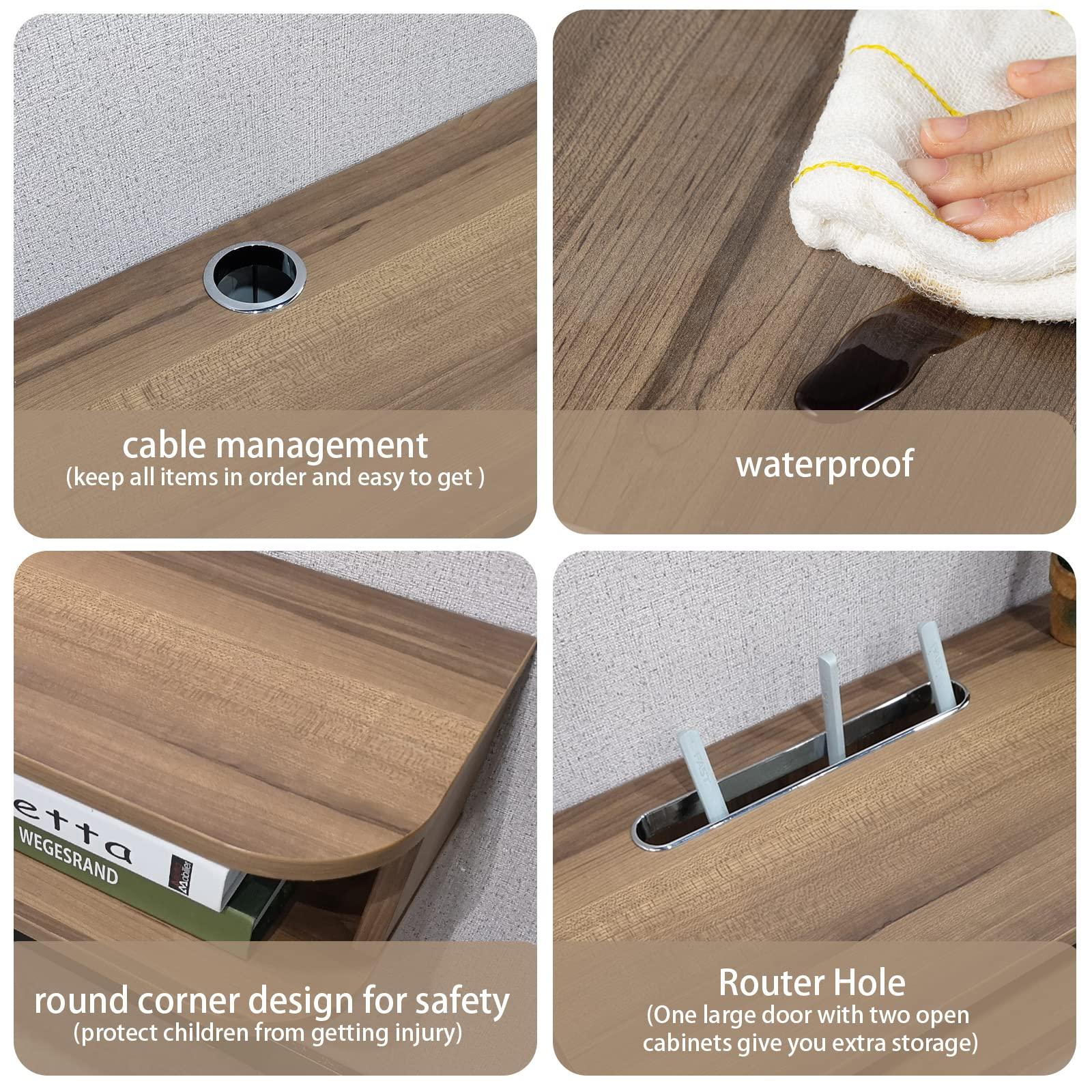 Pmnianhua Pmnianhua Floating TV Shelf, 47\'\' Wall Mounted TV Stand Floating TV Console Media Entertainment Under TV Shelf for Bedroom Livingroom (Walnut)