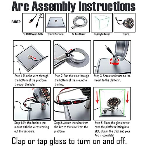 Generic Generic Iron Man Arc Reactor 1:1 Ratio, Vibration Sensing, LED Light, USB Connection, with Display Case. for Collections, Toy Gift