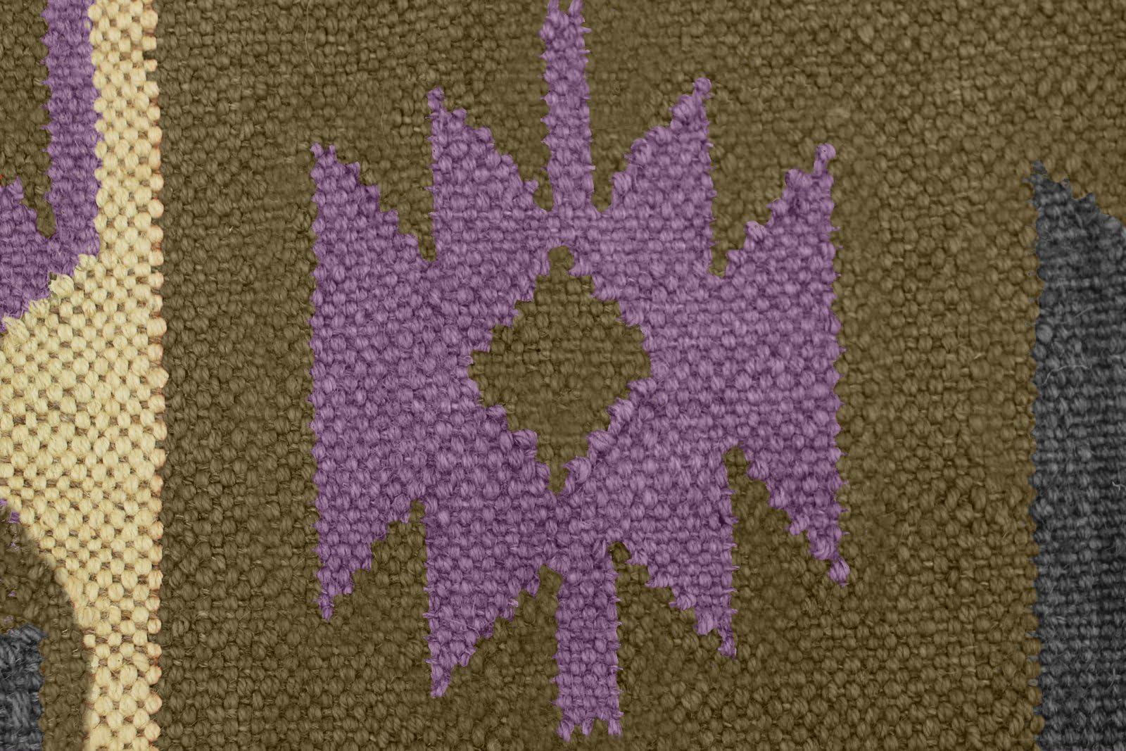 CASAVANI CASAVANI Kilim Rug 7x7' Square Large Area Rug - Hand Woven Wool Jute Rug Grayish Brown & Gray Flatweave Rug for Indoor/Outdoor Use Ideal High Traffic Area Bedroom Kitchen Dining Room