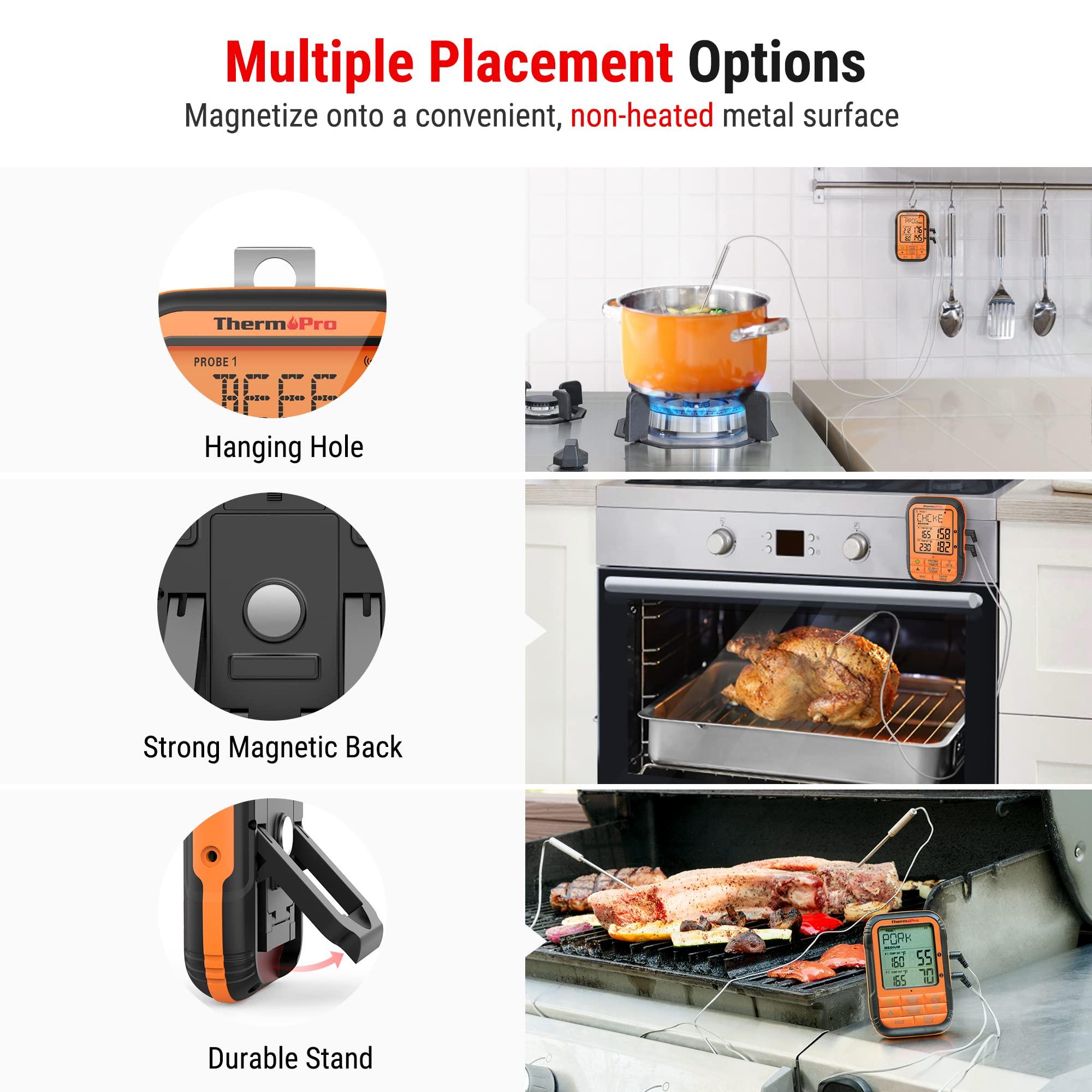 ThermoPro ThermoPro Meat Thermometer Wireless TP28 with Dual BBQ Probe, Grill Thermometer for Outside Grill, Meat Thermometer for Smoker Oven Grill, Digital Food Thermometer for Beef Turkey Lamb