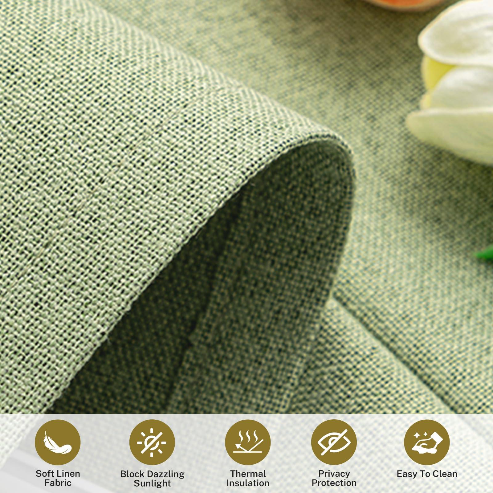 moonice Moonice No Tools No Drill Roman Shades for Windows Blackout Cordless Linen Blinds Privacy Fabric Roman Shades for Indoor Windows, Thermal Insulated Easy Install Roman Blind for Windows, Green