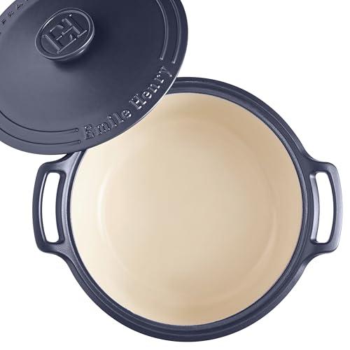 Emile Henry USA Emile Henry Made in France SUBLIME Ceramic 4 qt. Round Dutch Oven, Indigo