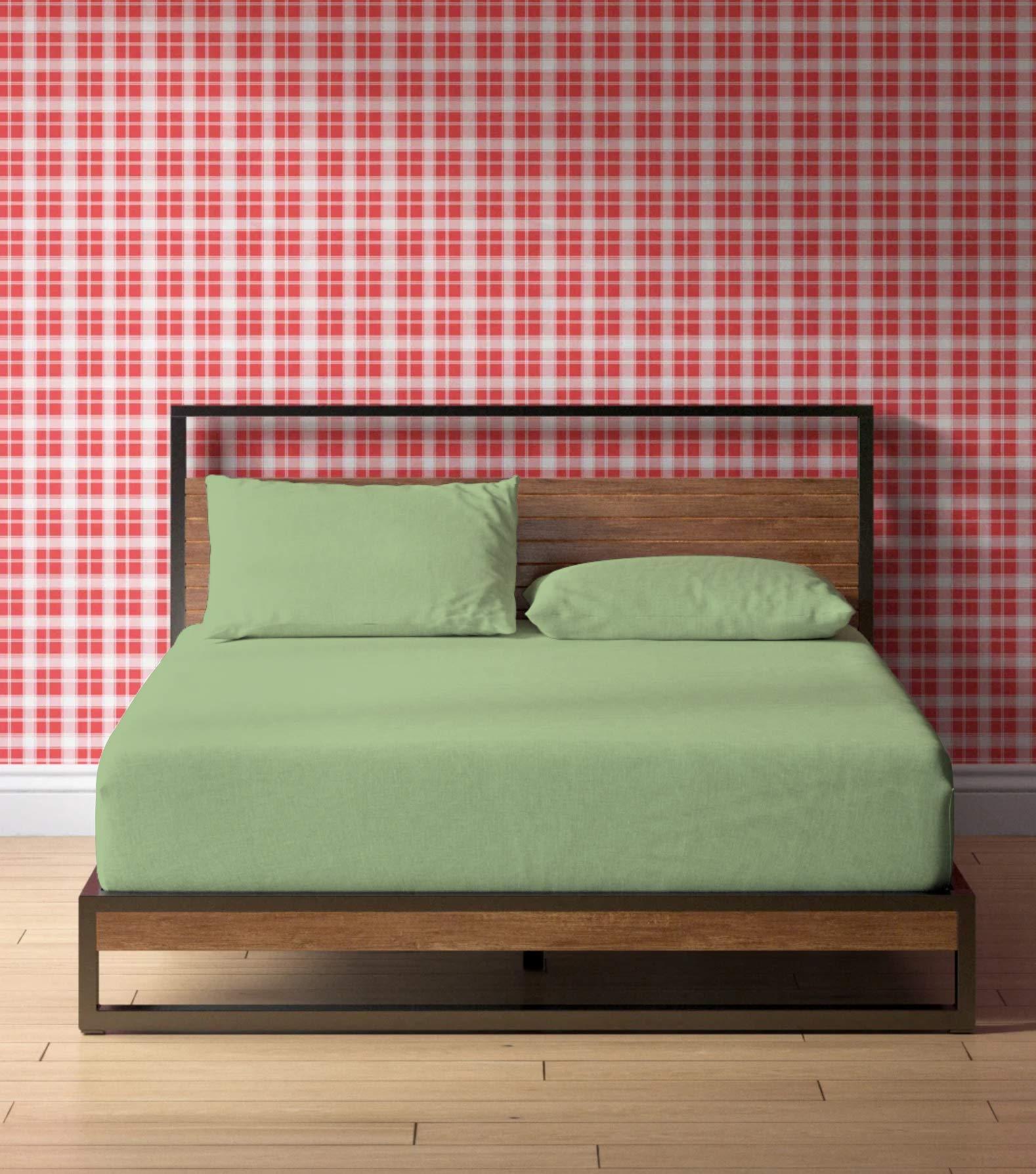 Neighbourhood Home Extra-Deep-Pocket 100% Organic Cotton Bed Sheets |Top Split-Head King 34\", Sage| - Organic Sheets - 800-Thread-Count Organic Cotton Sateen Sheets - 30-Inch Deep-Pocket Organic Certified Cotton-Sheets