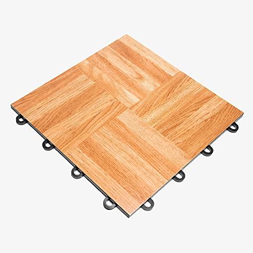 IncStores IncStores 3/8\" Thick Snap Together Dance Flooring Tiles | 12x12 Printed Vinyl Dance Floor Tiles for Practice & Performance | Oak | 1 Tile Pack