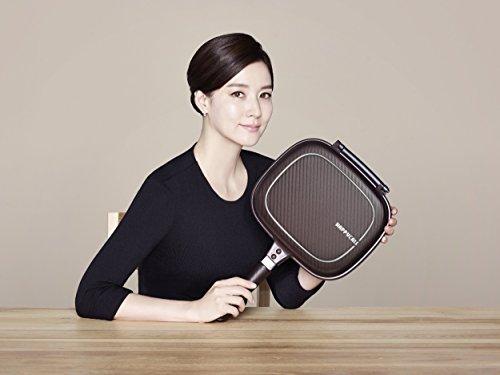 Happycall Happycall Titanium Nonstick Double Pan, Omelette Pan, Flip Pan, Square, Dishwasher Safe, PFOA-free, Brown (Standard)