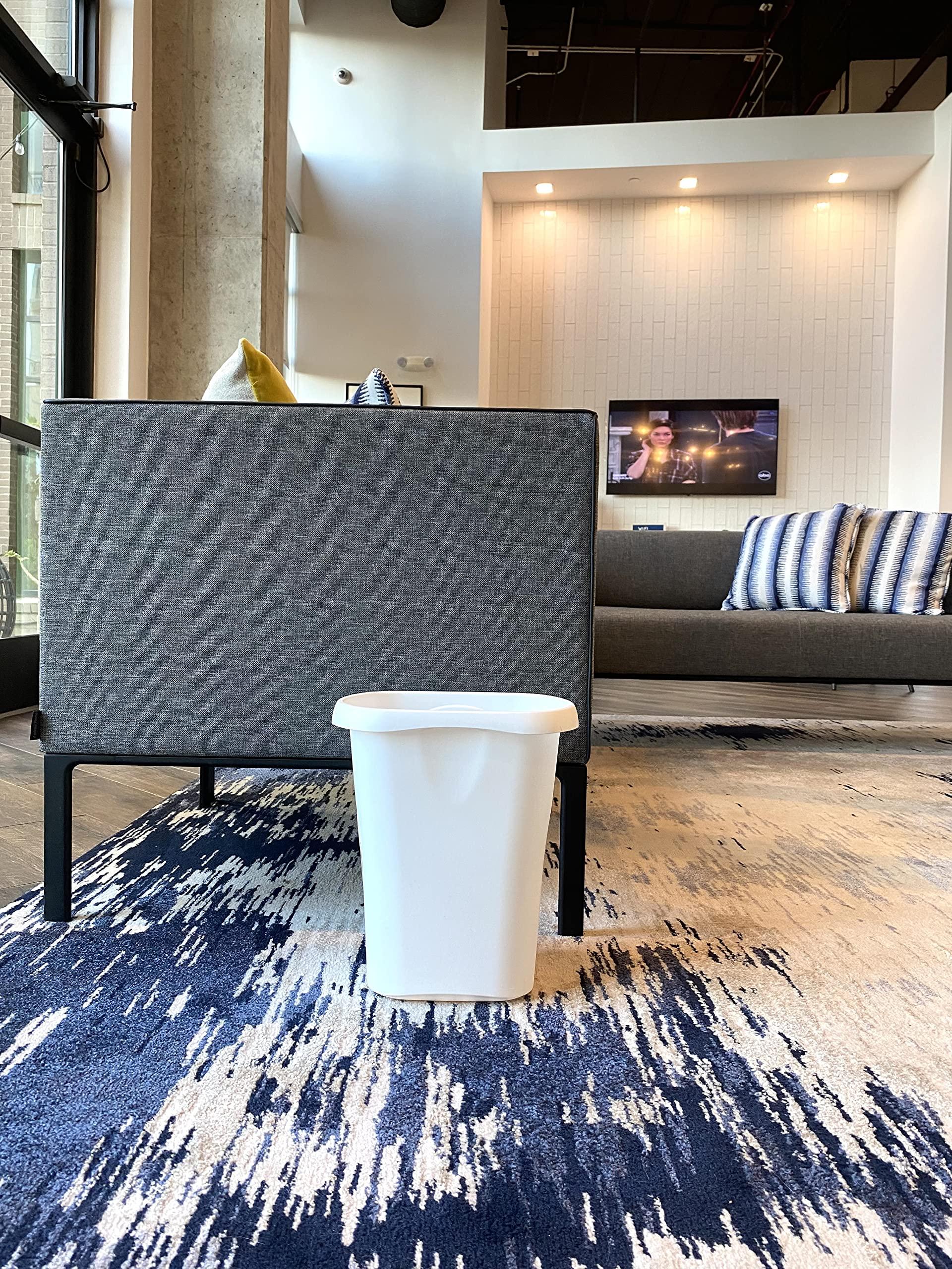 Rubbermaid Rubbermaid Rectangular Open Top Trash Can, 3-Gallon/12-Quart, White, for Under Counter/Kitchen/Office/Bedroom/Bathroom