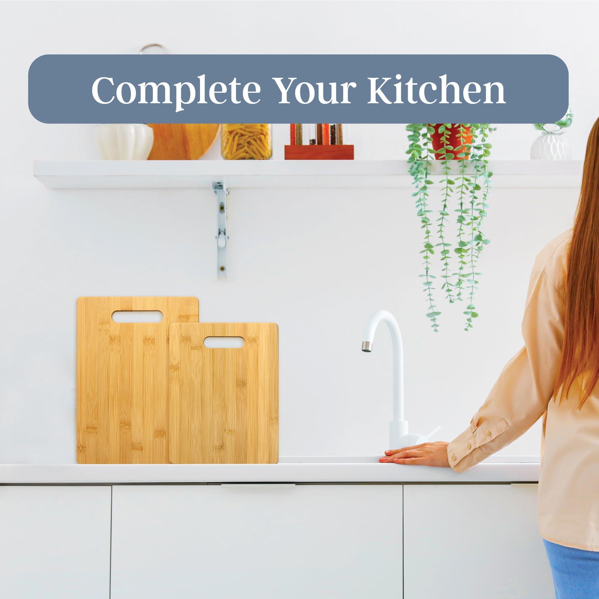 Totally Bamboo Totally Bamboo 2-Piece Cutting Board Set; 2 Assorted Sizes of Bamboo Wood Cutting Boards for Kitchen