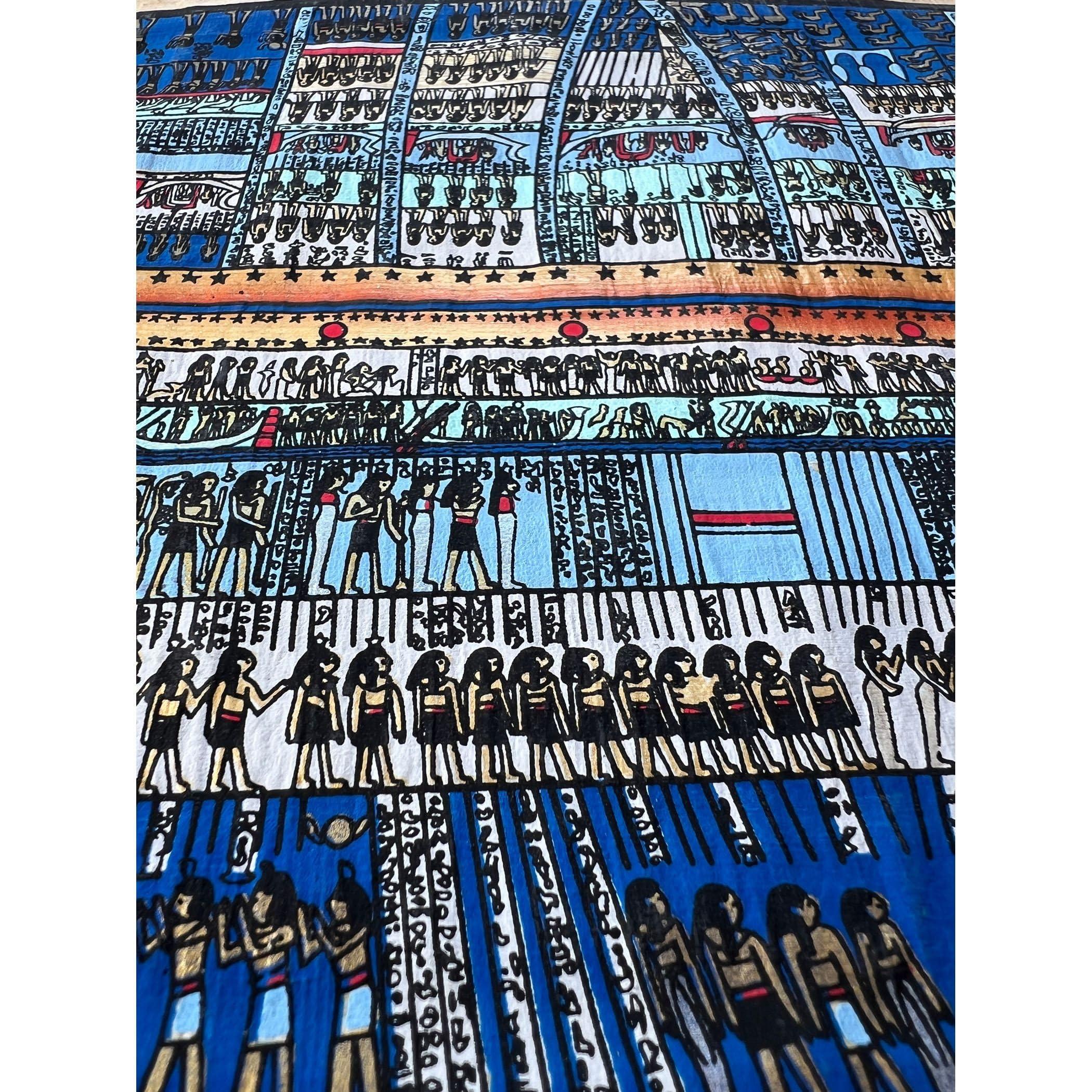 Ancient Egyptian Paintings Celestial Goddess Nut\'s Cosmic Embrace, Ancient Egyptian Papyrus Art Painting, Goddess of The Sky & Heavens, Bedroom Wall Art, 17x13 Inches